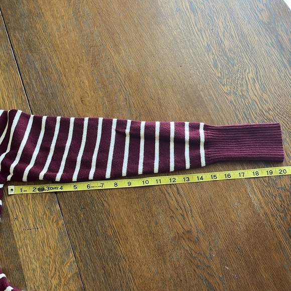 Patty Boutik Sweater Stripe Button Detail Size XL Long Sleeves Ribbed Shoulder - Picture 11 of 16